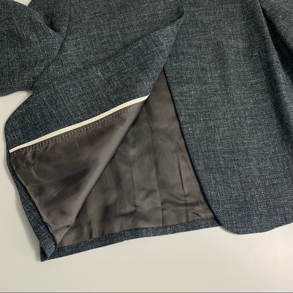 Banana Republic Women’s Gray Wool Hemp Blend Tweed Cropped Swing Jacket Size 14 - Picture 9 of 14